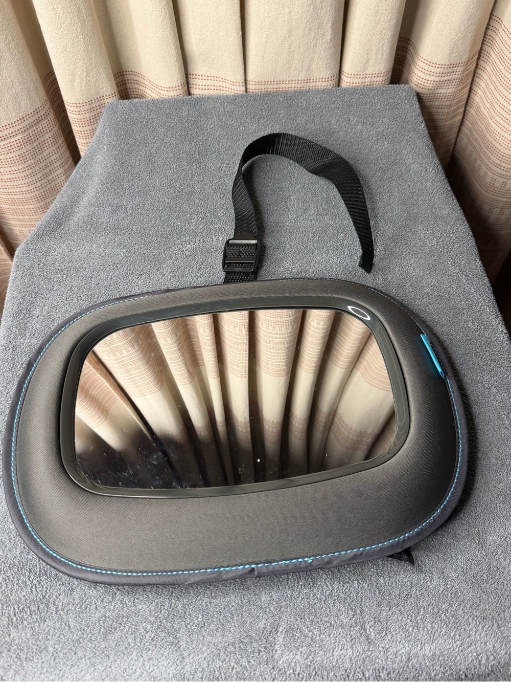 Brica Child Car Mirror in Black with Blue Accent - Rear-Facing Travel Mirror